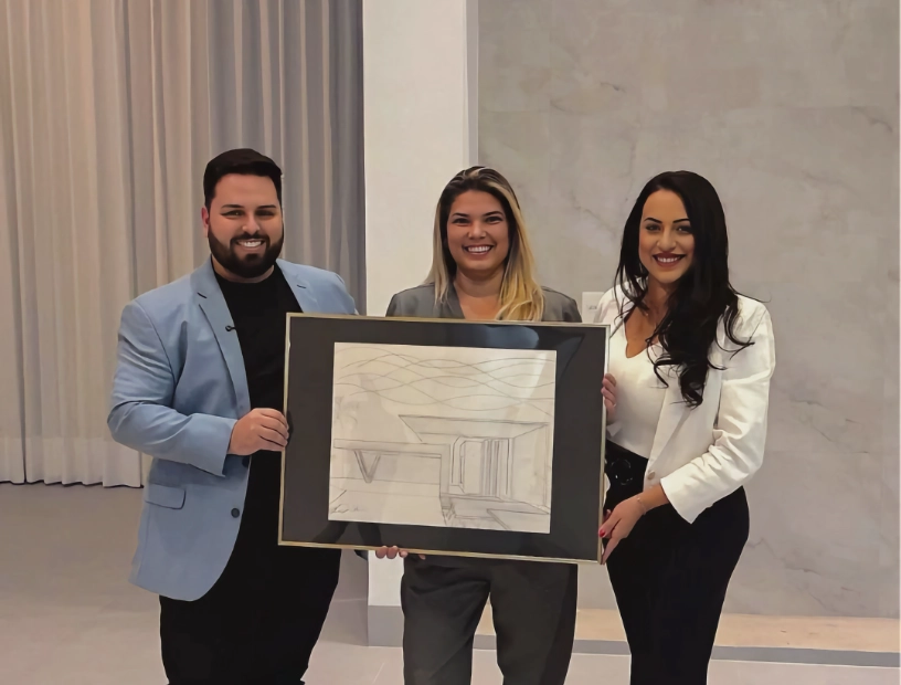 Celebração de entrega de projeto de arquitetura